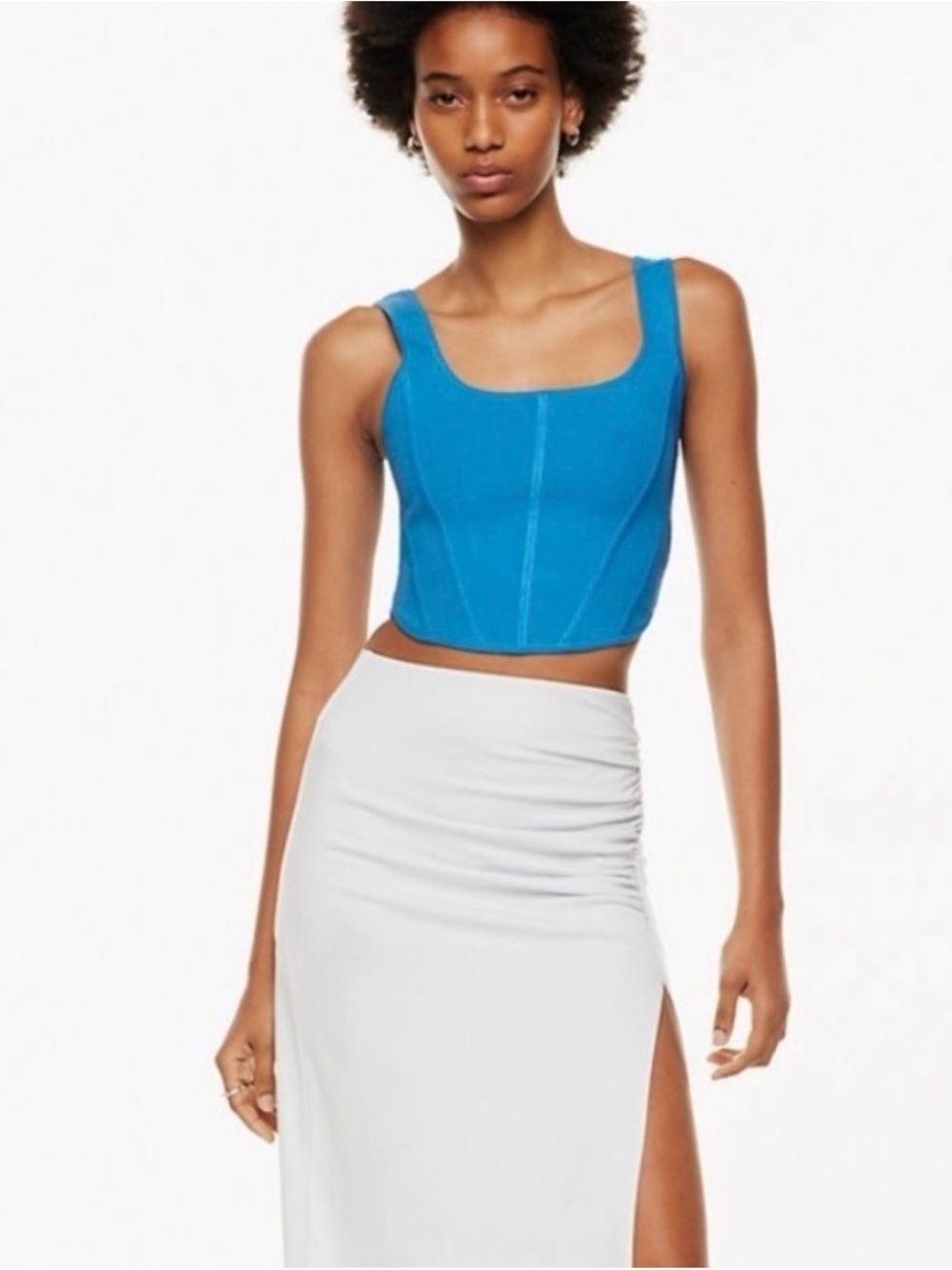 Wilfred Cobalt Blue Structured Cropped Tank